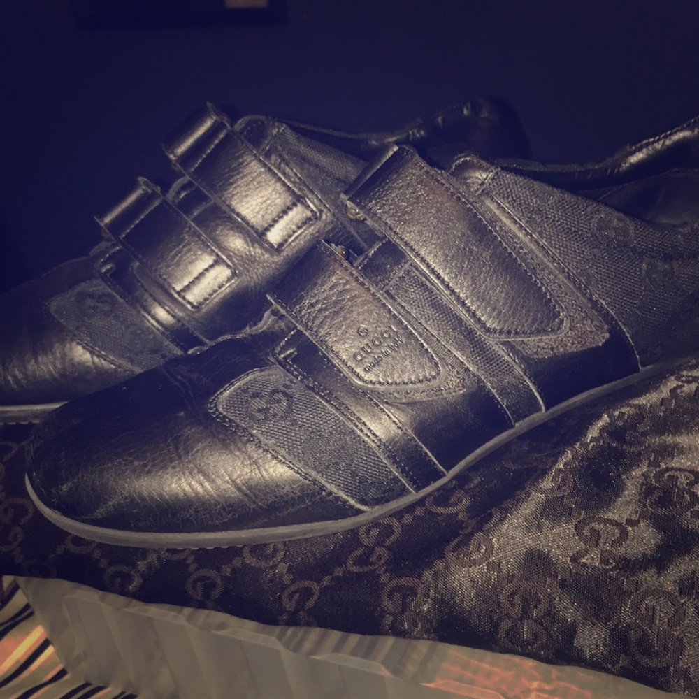 Black monogram GUCCI sneakers